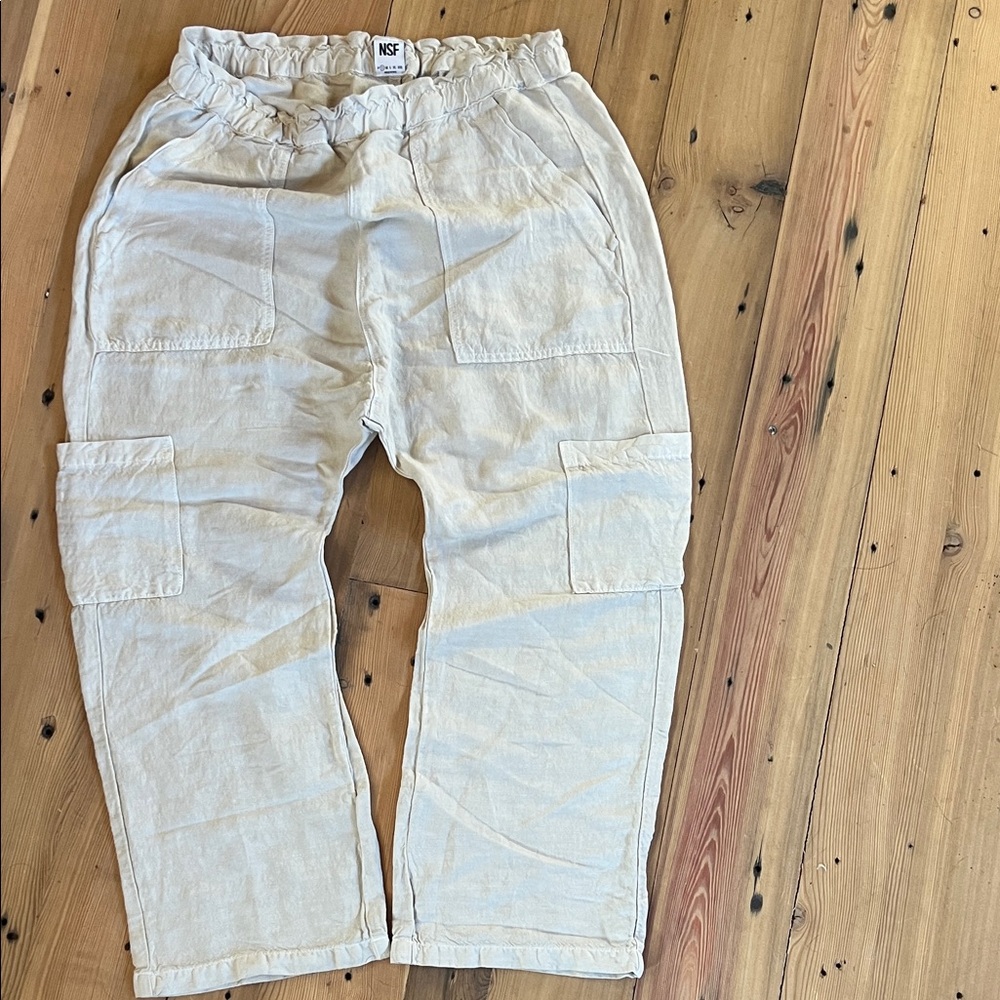 NSF Shailey paper bag waist pant in flour